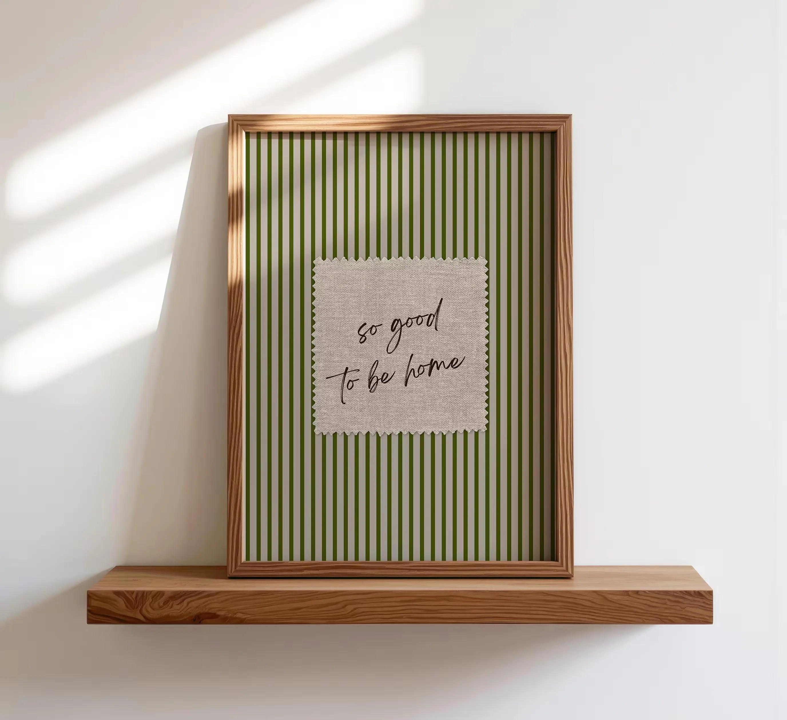 So Good To Be Home Quotation Canvas Printing Minimalist Green Striped How Lucky We Are Wall Art Poster for Modern Home Decor