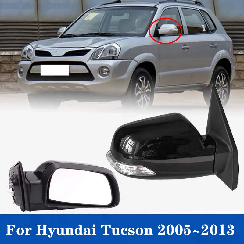 

1PCS Car Rearview Door Side Rearview Mirror Assembly Suitable For Hyundai Tucson 2005 ~2013 With Light