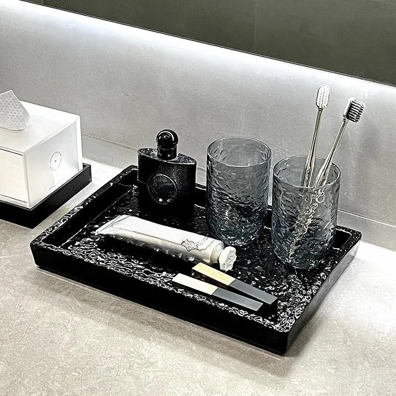 Toilet storage tray light luxury ceramic bathroom cosmetics hotel bathroom countertop storage tray