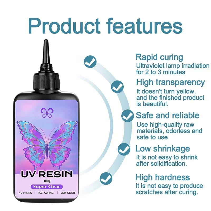 UV Resin Kit with Light,Hard Type, Crystalline,Ultraviolet Cured,UV Resin for Crafts,Jewelry Manufacturing,Casting Moulds