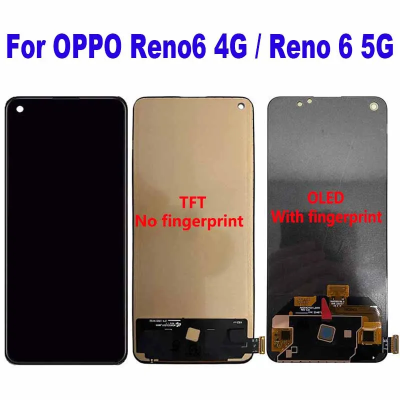 

For OPPO Reno6 4G CPH2235 LCD Display Touch Screen Digitizer Assembly For OPPO Reno 6 5G PEQM00 CPH2251