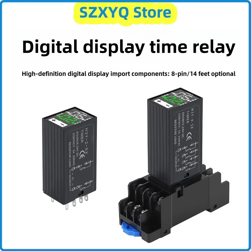 

Digital Power-On Delay Relay H3Y-2（8pin）H3Y-4（14pin） Timer Relay Small Cycle Delay With Seat Ac220v Dc12v Dc24v