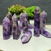 Natural Crystal Fantasy Amethyst Wand Healing Obelisk Gemstone Energy Stone Polished Crafts Home Decoration Gift Stone