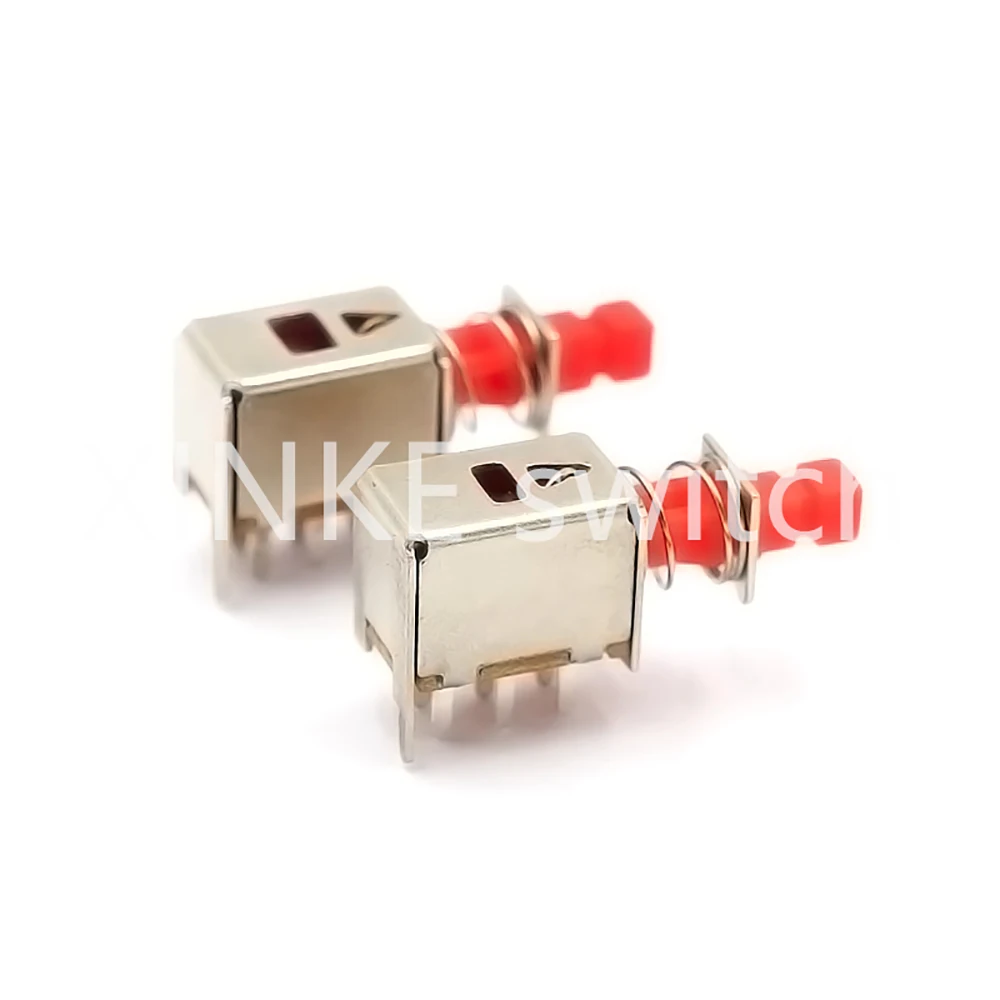 1pcs PS-22F03 Right Angle PCB Latching Push Button Switch DPDT Double Pole 6 Pin Self-locking Key Power Switches