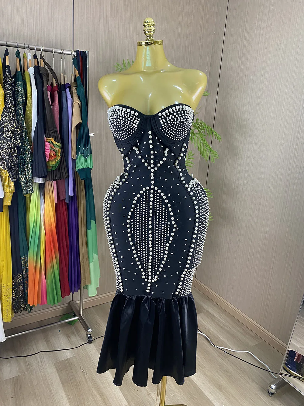 New 2026 Arrival: Exquisite Beaded White Mermaid Party Dress for Women – Sexy and Elegant-GZXX1193