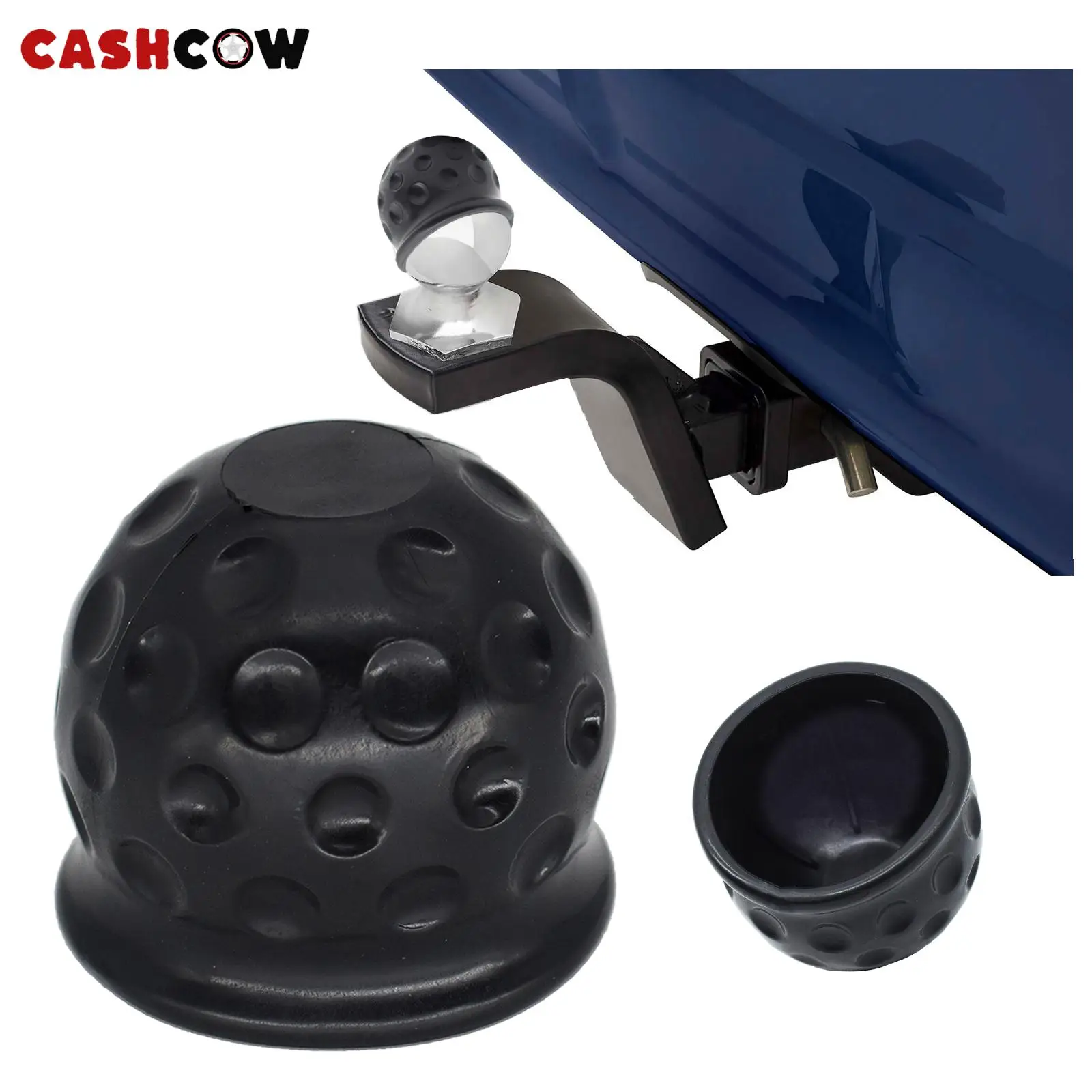 CASHCOW Universal Car Tow Bar Ball Cover Cap Trailer Towing Hitch 50mm Rubber Caravan Trailer Towball Protect Accessories