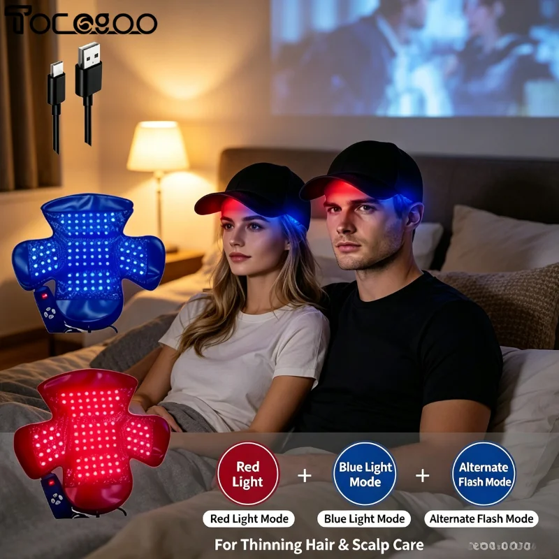 Professional 630nm 850nm 940nm Infrared LED Hair Growth Cap Red Light Laser Therapy Helmet for Baldness Regrowth Home