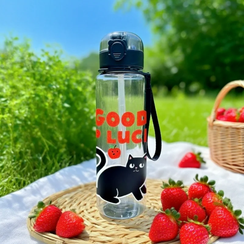 كوب ماء شفاف مطبوع ثلاثي الأبعاد بأنماط كرتونية لطيفة على شكل قطة - ألوان زاهية، مقاوم للبهتان، متين ومتعدد الاستخدامات للاستخدام في الهواء الطلق #3