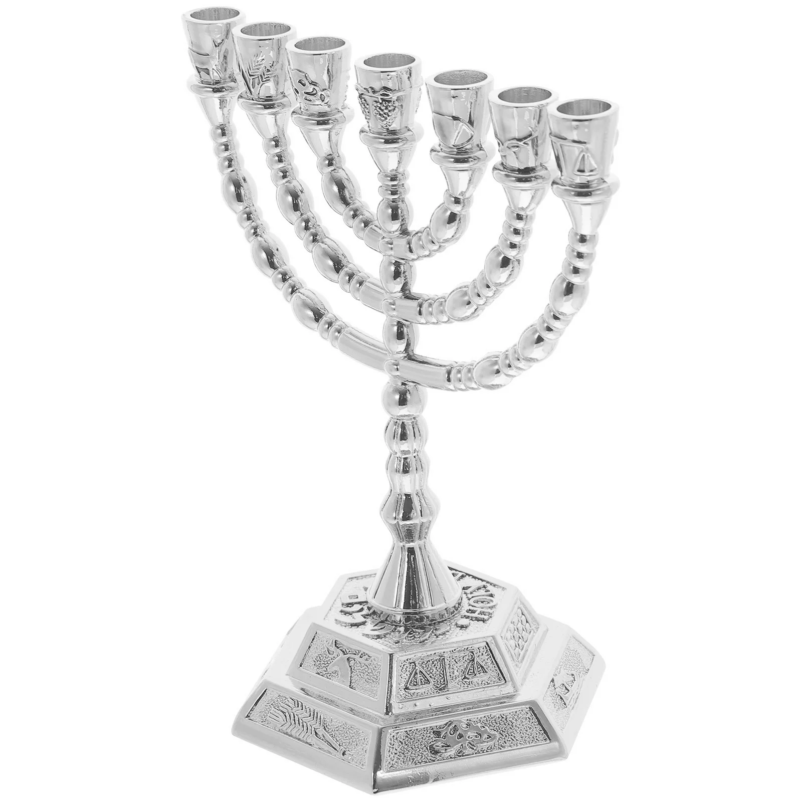 

7 Candlesticks Hanukkah Holder Menorah Decor Jewish Ornaments Seven Holes The Bed Miss