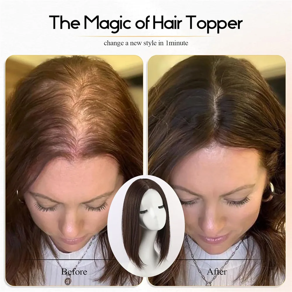 GEMMA 14 بوصة الشعر الاصطناعية القبعات العالية 5 "× 3.5" قاعدة منسوجة يدويا لتخفيف مقاطع الشعر في خصلات الشعر للنساء المظهر الطبيعي