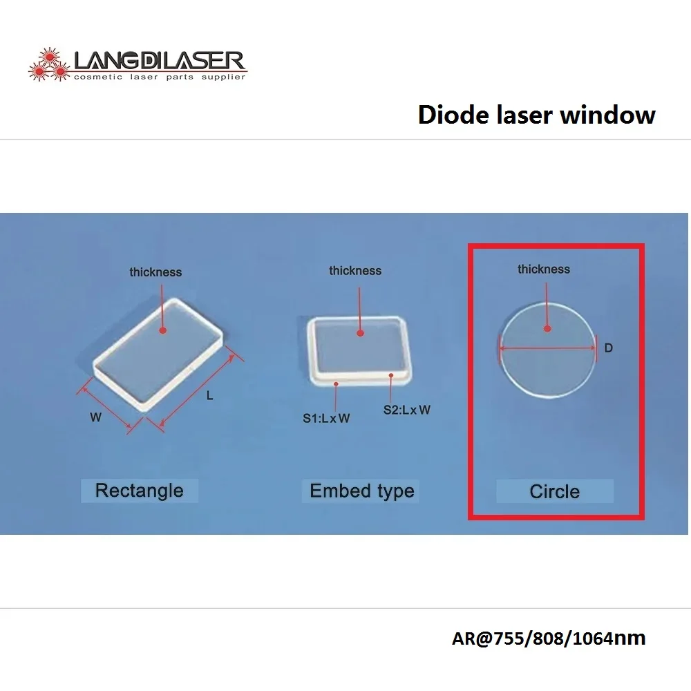 Protect Sapphire Window For Cosmetical Diode Laser Hair Removal Machine / AR@808nm Film Coated