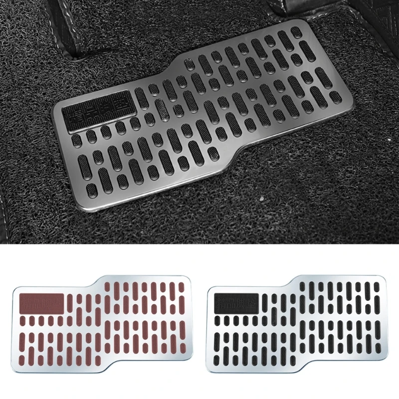 

Auto Foot Rest Pedal Plate Floor Carpet Mats Non-slip Stainless Steel Pad Foot Mat For Truck Suv Black Car Accessories