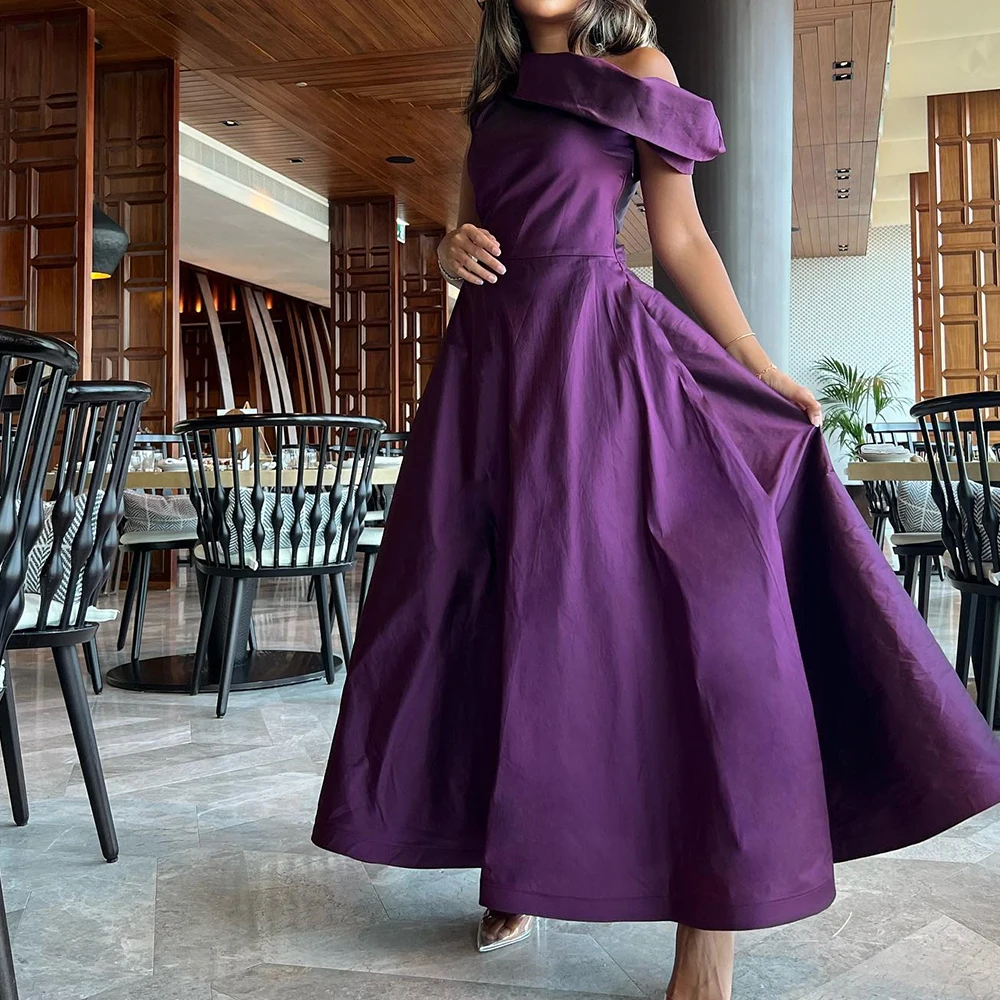 

Customized Jersey A-Line One Shoulder Evening Dress Sleeveless Floor Length Panel Train Solid Color Bespoke Occasion G