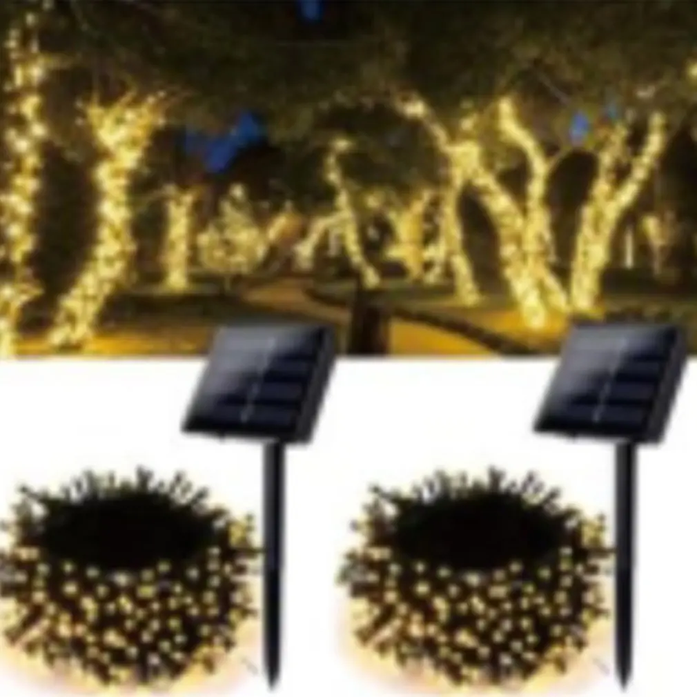 Luci a stringa solare Extra-lunghe Outdoor 2 Pack 100 LED filo di rame impermeabile 8 modalità luci fiabesche per albero giardino natale matrimonio