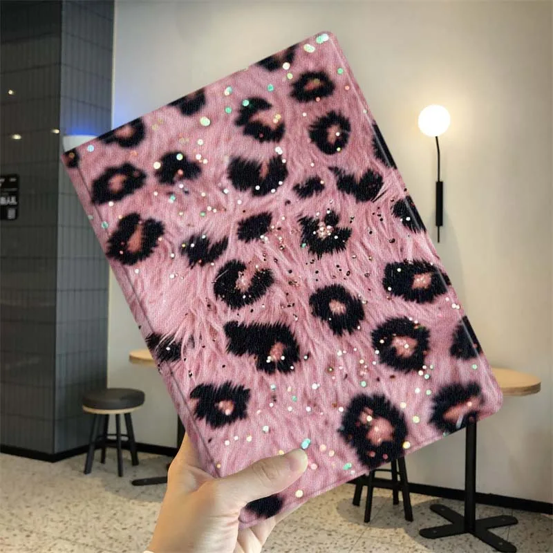 Leopard Pattern Gold Glitter For Xiaomi Redmi Mi Pad 8 7 6 5 4 2 SE K 12.4 11.2 12.1 11 8.8 Pro Max Ultra Inch Tablet Case view 6