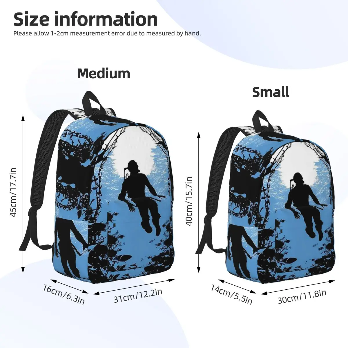 Scuba Diving Dive Diver  Backpack Daypack Large Capacity Children BookBag School Bag Shoulder Bags for Men Women