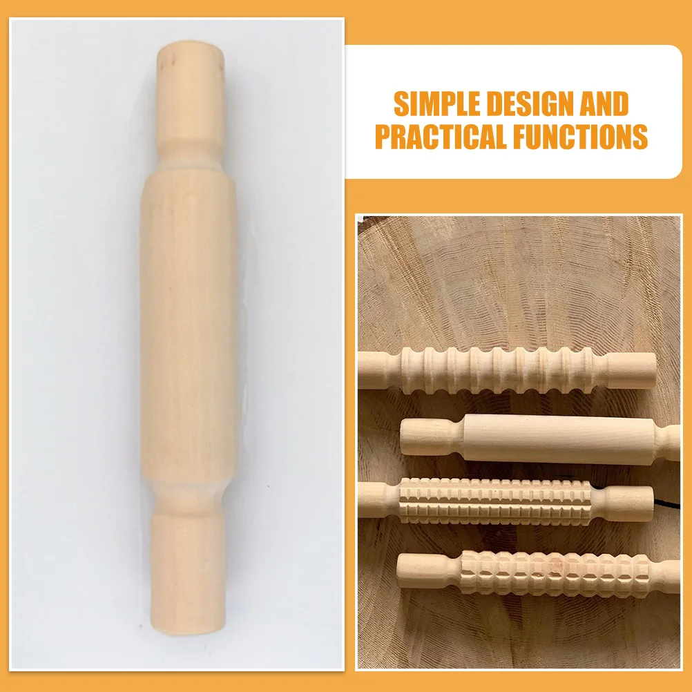 

4pcs Clay Roller Tool Natural Wood Texture Rolling Rod For Diy Polymer Clay Baking Craft Mud Rolling Stick Pottery Making Tool