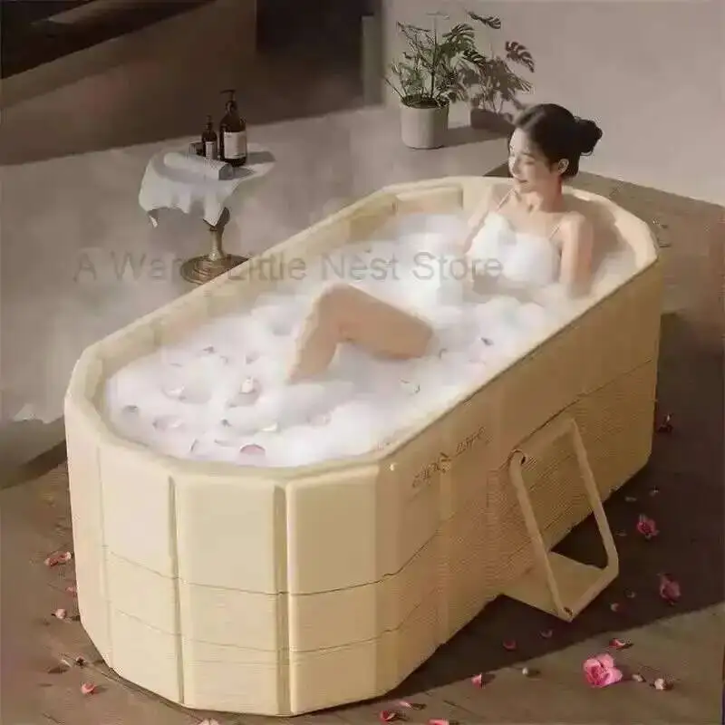

Modern Adults Full Body Folding Bathtubs for Large Plastic Bathtub Bath Bucket Bathroom Household Portable Spa Pedicure Tub