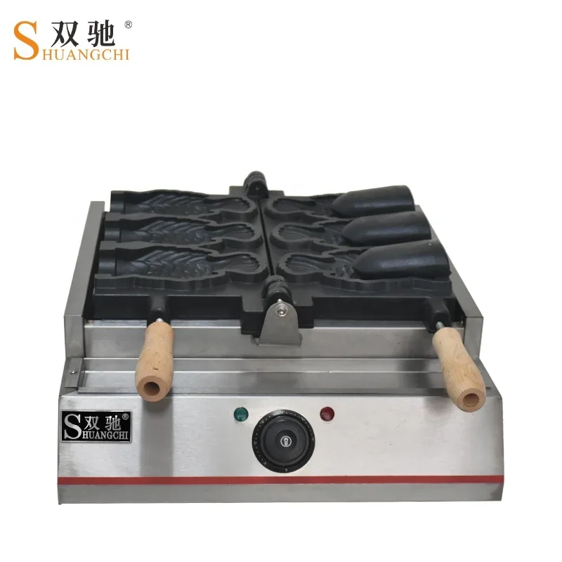 Commercial Open Mouth Taiyaki Maker Ice Cream Fish Shape Cake Waffle Cone Machine Electric Waffle Maker Machine