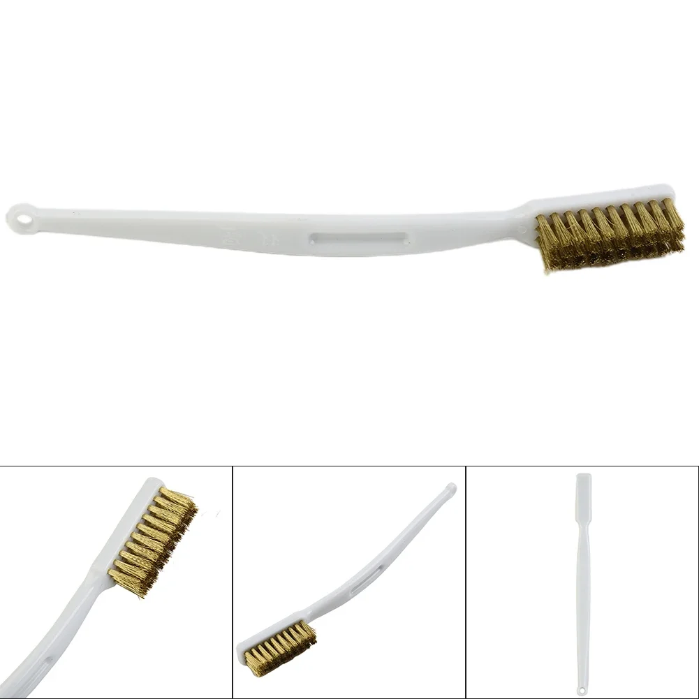 Brush Wire Cleaning Copper Handle Brass Metal Nylon Wire Plastic Rust White Wire Brush Machine Polishing Silver New