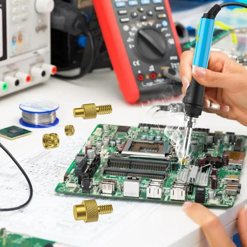 Outil d'insertion de jeu de chaleur, outil d'insertion fileté, adaptateur de chauffage résistant à la chaleur avec pièces de soudage pour les travaux d'impression à domicile