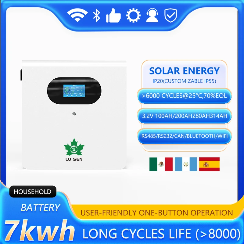 

7kwh home battery 7000 cycles 10-year warranty lifepo4 balcony battery Save electricity Green Intelligence