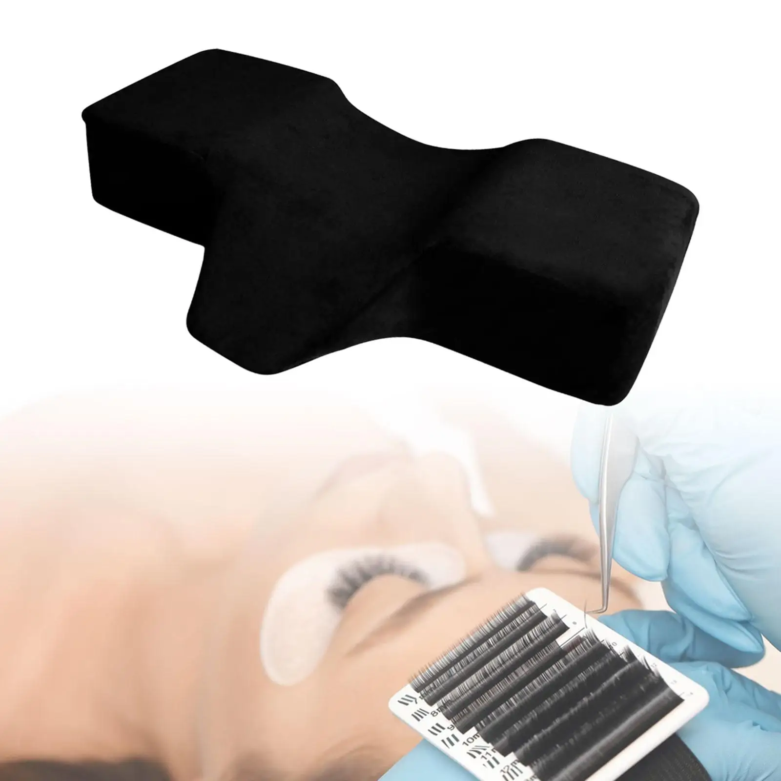Lashista Pillow Memory Foam Eyelash Extension Cushion Neck Support Velvet Cover for Salon Bed Cosmetic Grafting Tools