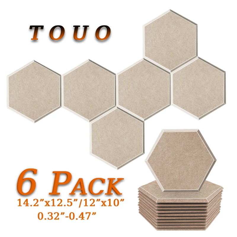 

TOUO Acoustic Insulation 6 Pcs Soundproofing Decorative Wall Panels Home Studio Noise Door Bedroom Sound-Absorbing Accessories