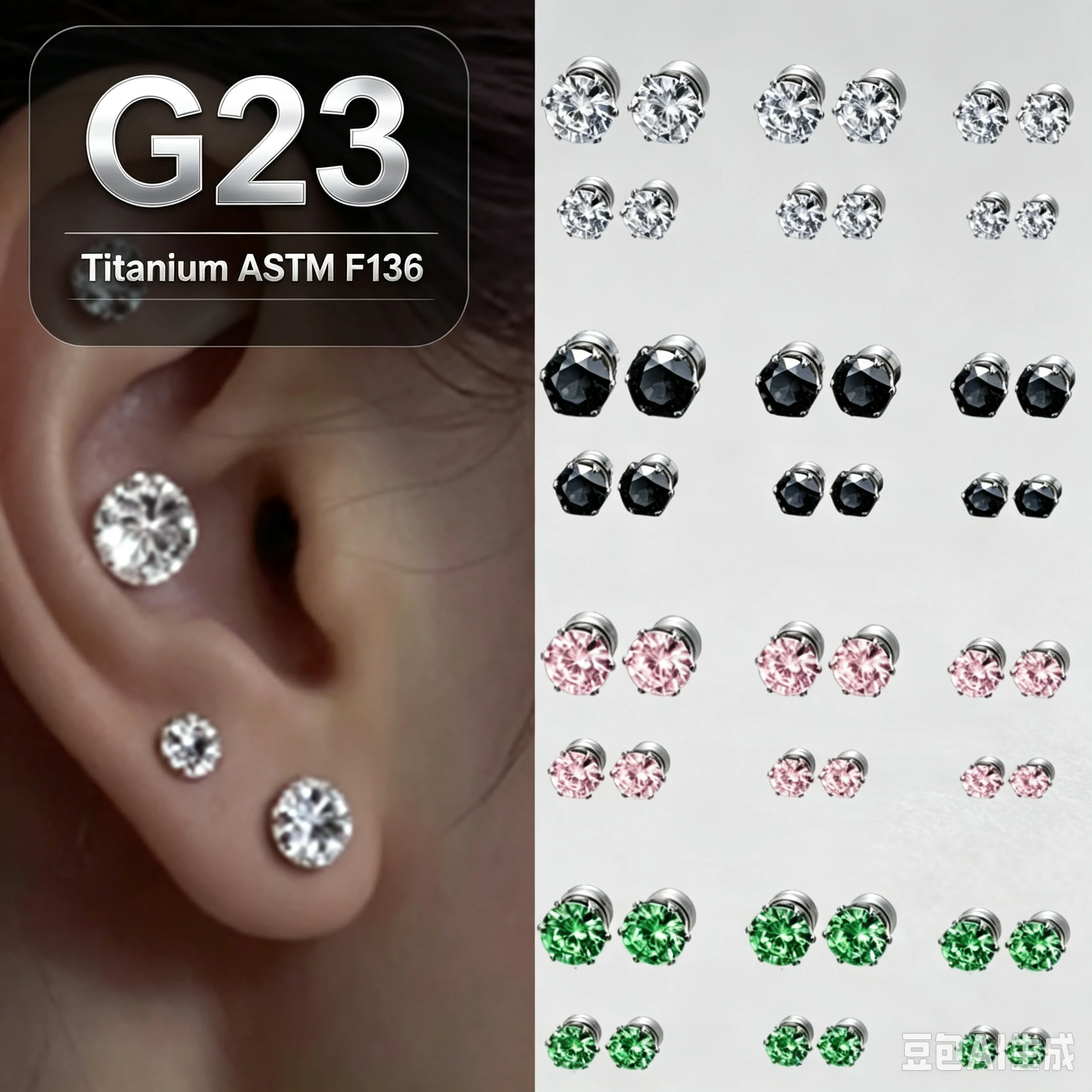 10 Pcs Crystal CZ Strong Magnetic Stud Earrings For Women Men Fake Piercing Magnet Ear Clip Earrings Jewelry for Teens