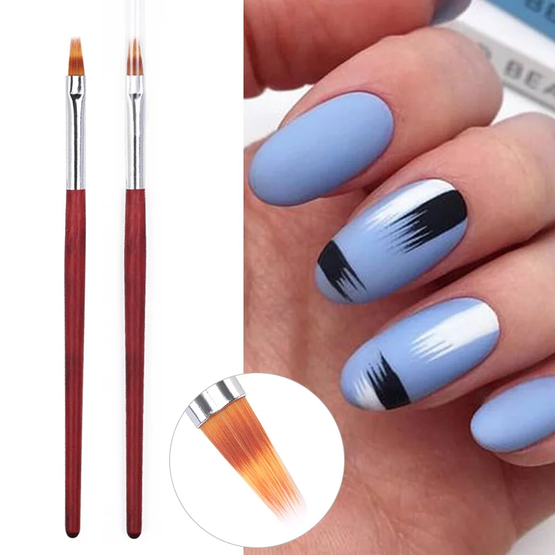 Pincel de uñas para manicura, pincel suave de gradiente para esmalte UV, dibujo, pintura, decoración, puntas francesas, herramientas de manicura