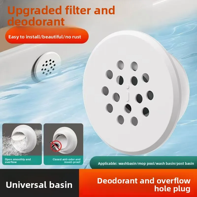 غطاء ديكور لفتحة حوض المغسلة لمنفذ الفائض لحوض الغسيل المقاوم للحشرات والرائحة