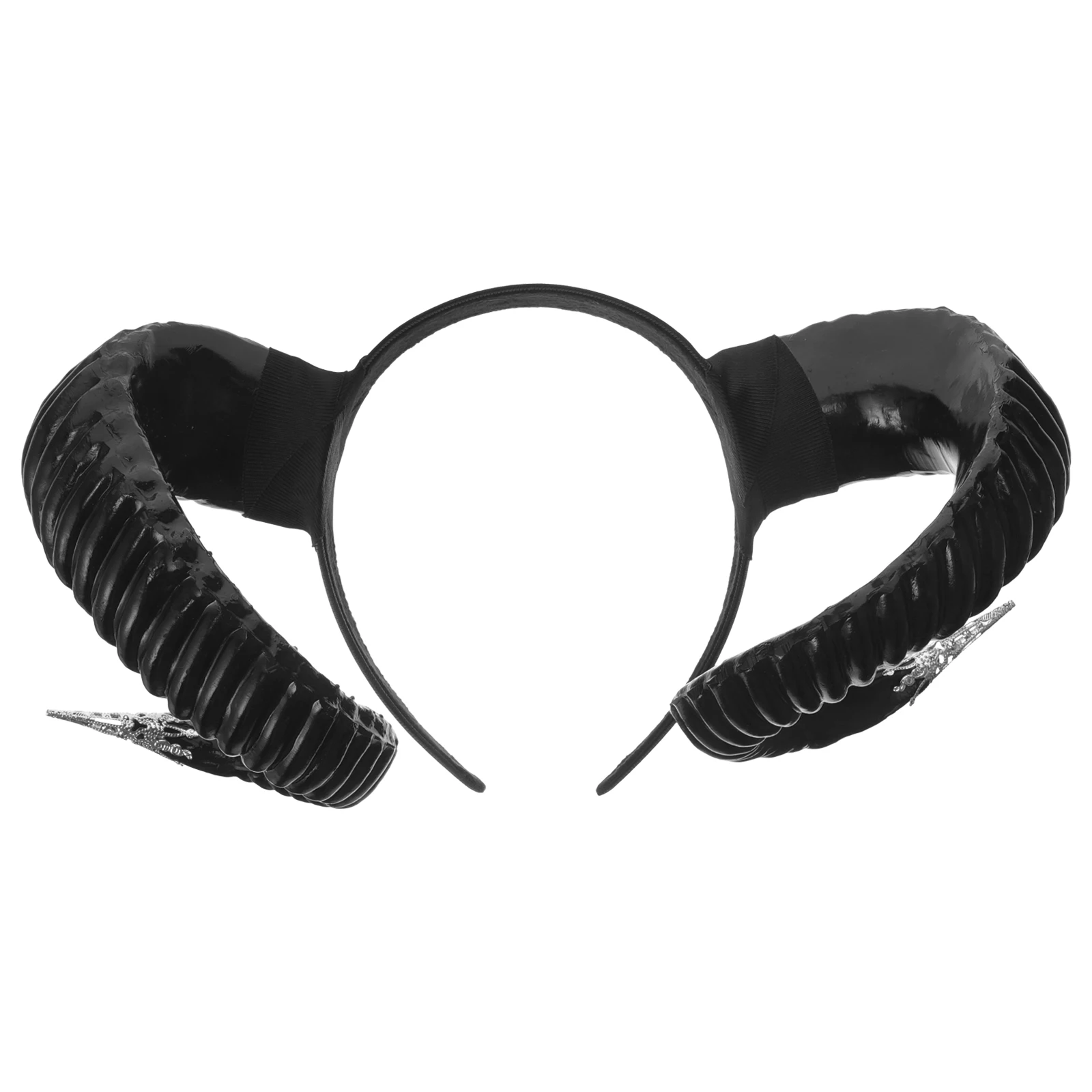 뿔 머리띠 검은 단일 양 뿔 헤어 액세서리 여성 머리 장식 코스프레 의상 파티 용품 성인