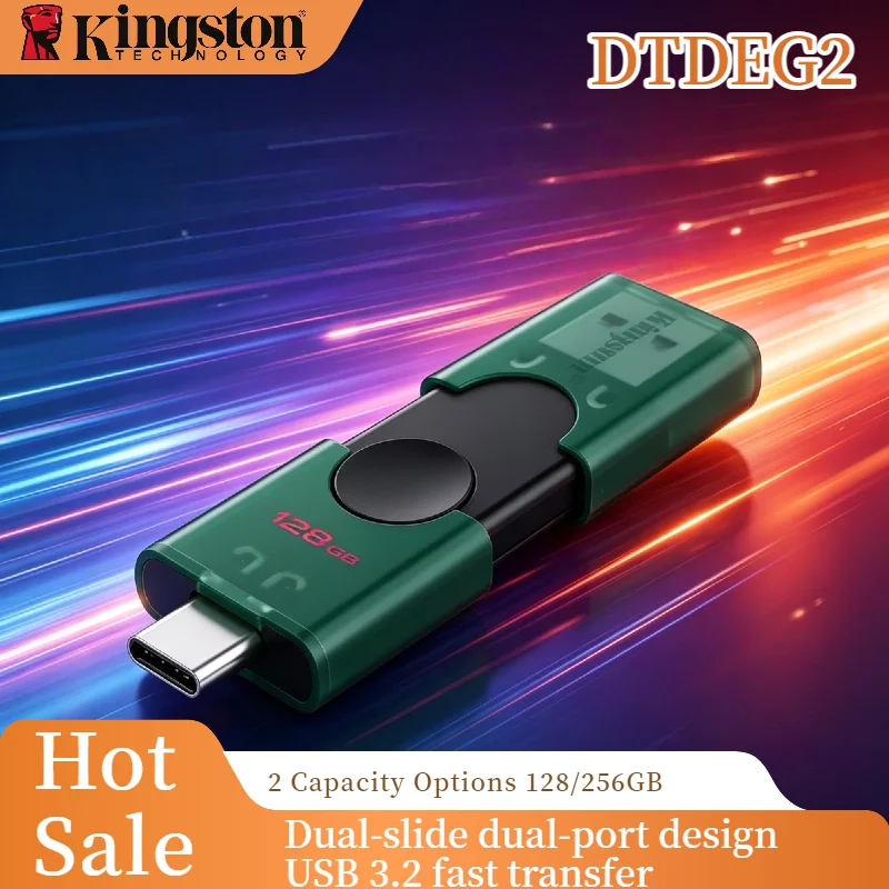 Kingston OTG USB 3.2 Flash Drive 128GB 256GB Dual Type C A Pendrive Memory Stick for iPhone 15 16 DTDEG2 Original U Disk
