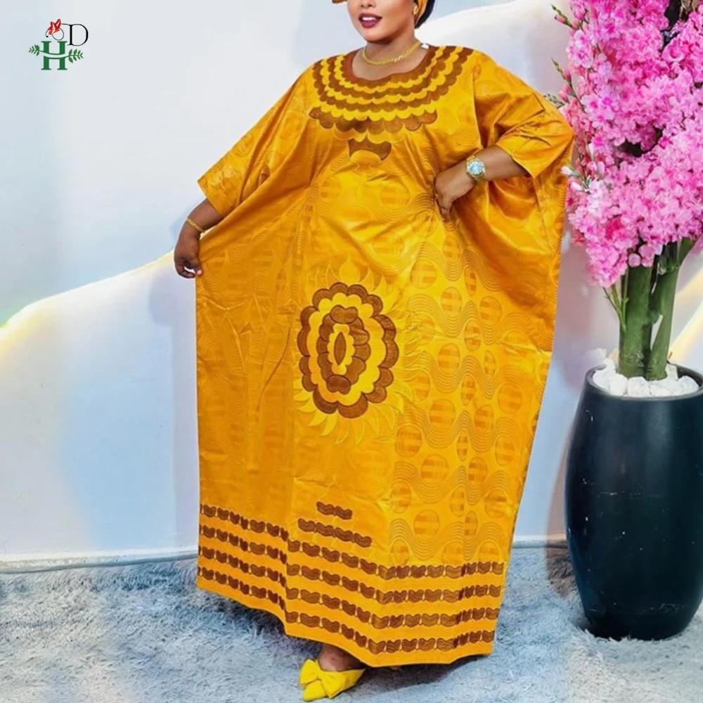 

African dresses for woman Kaftan Dress Embroidery Bazin Riche Wedding Party Gown Turkey Dress Nigerian woman traditional outfit