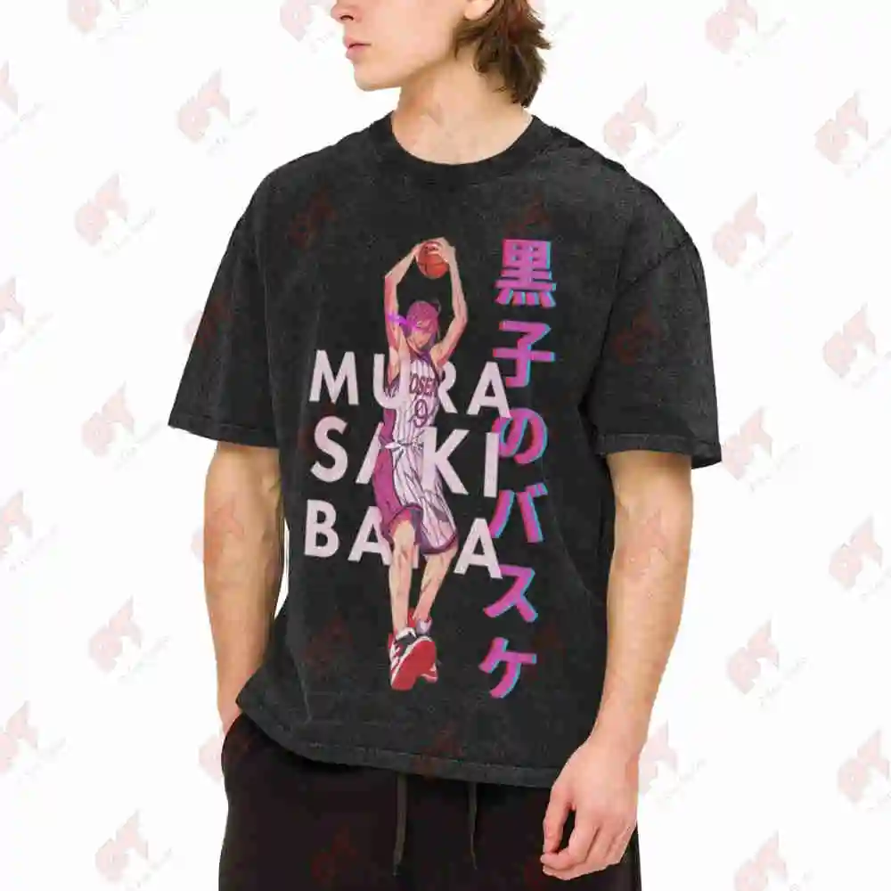 Kuroko No Basket Basketball Vintage Washed Tee Pure Cotton T-Shirt