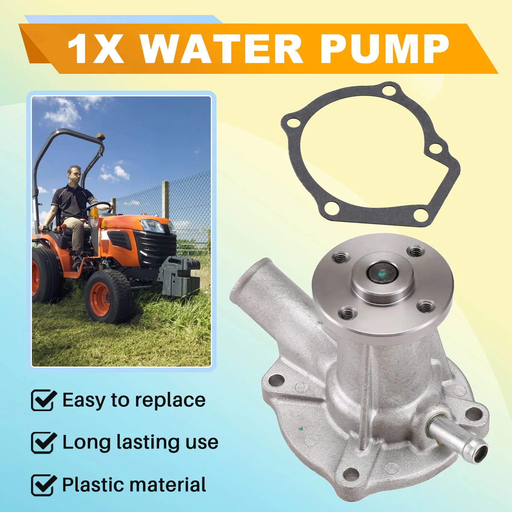 

L10A Water Pump 15534-73030 For Kubota Compact Tractor B5200 B6200 B7200 B8200 B1550 B1750