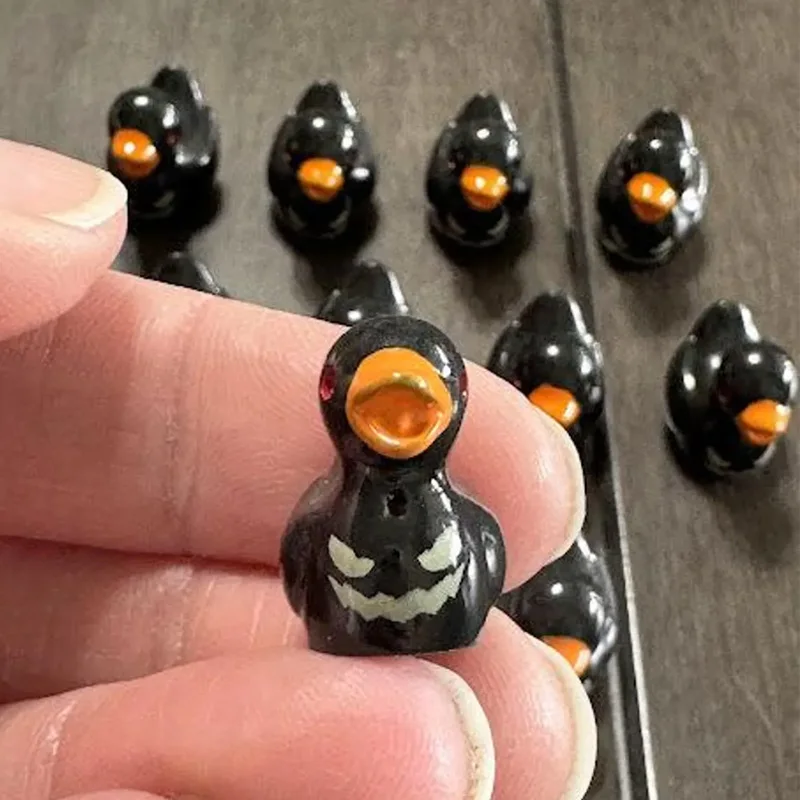 Figuras en miniatura de pato de Halloween de resina, 5/10 Uds., proyecto de manualidades de hadas DIY, suministros de accesorios de adorno de micropaisaje