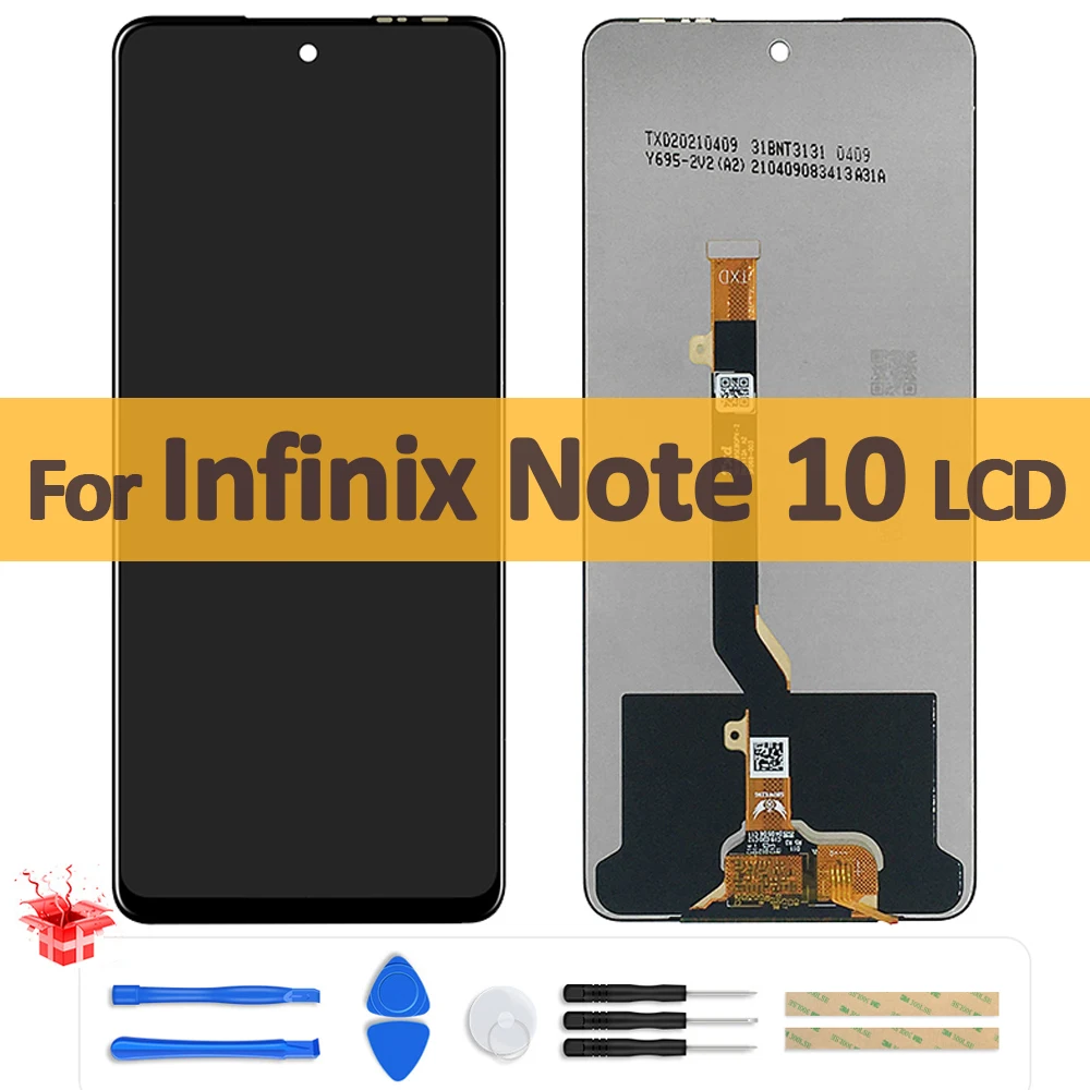 

ЖК-дисплей с сенсорным экраном для Infinix Note 10, X693, 6,95 дюймов, в сборе