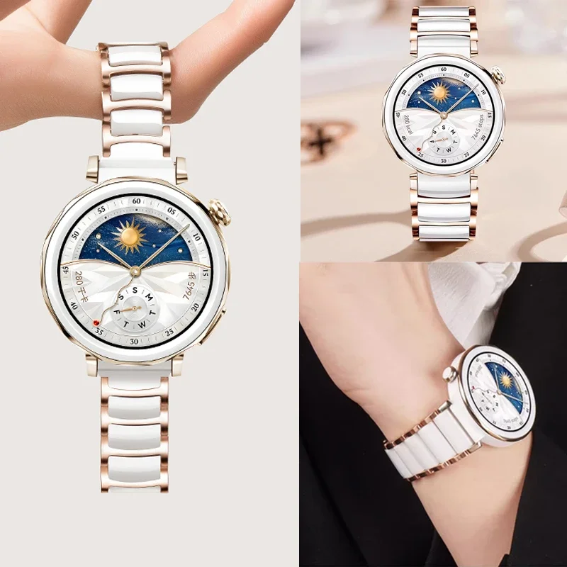 

18mm Ceramics Strap For Huawei Watch GT5 4 41mm/GT5 Pro 42mm Women Bracelet Wristband For Garmin Venu 3S 2S/Forerunner 255S 265S