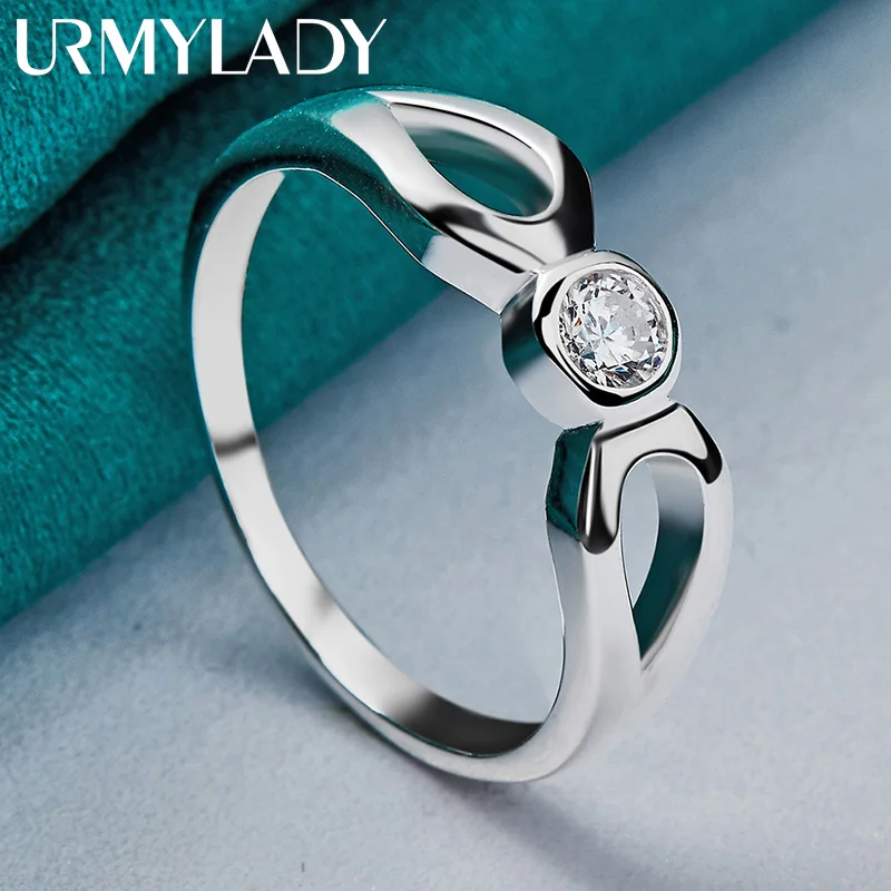 URMYLADY-Anillo de Plata de Ley 925 con forma de ojo de Ángel para mujer, Circonia cúbica, zirconia, circonita, zirconita, zirconita, boda, fiesta, moda