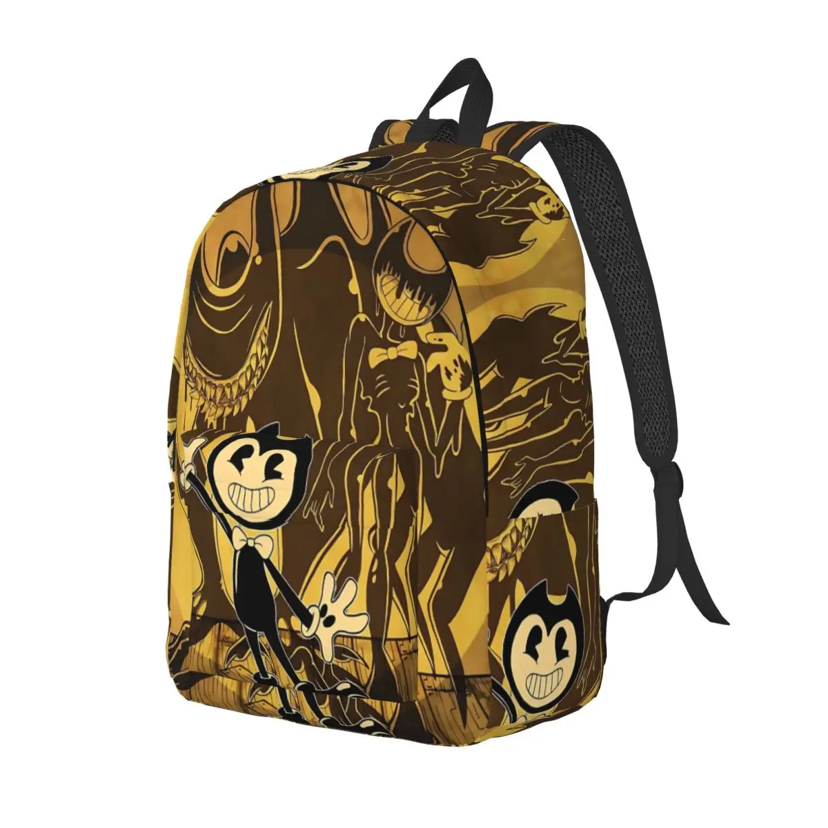 Bendy And The Dark Revival Backpack Middle High College School Student Cartoon Anime Book Bags Teens Daypack Hiking