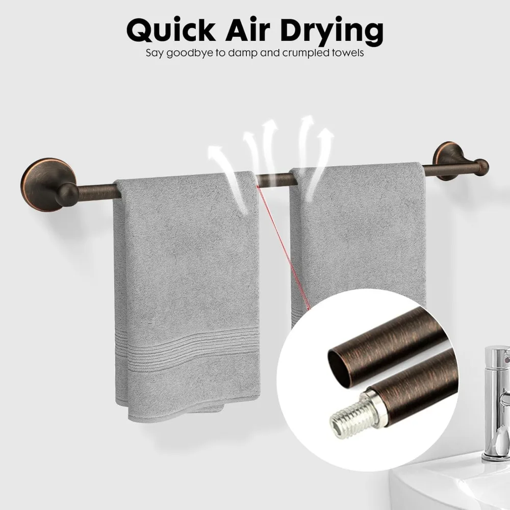 Vintage Oil Rubbed Bronze Bathroom Accessories Set Towel Bar Towel Ring Toilet Paper Holder Robe Hook