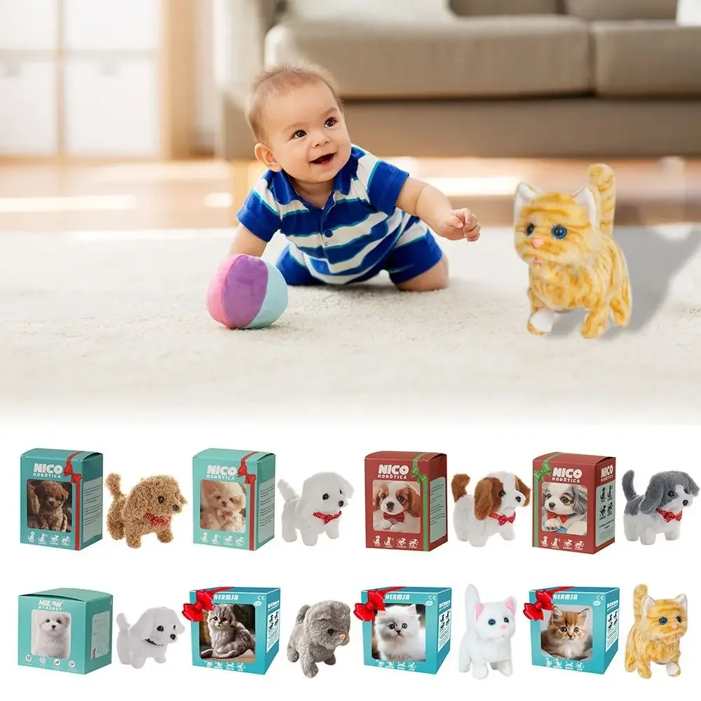 Interaktiver Welpenroboter, Plüschtier, Hunderoboter, Welpe, zu Fuß, Bellen, Schwanz, Wackeln, Gehen, Hundespielzeug, pädagogisches Geschenk