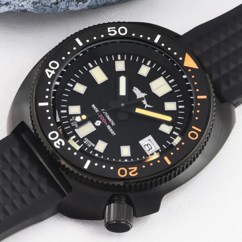 

Heimdallr Men's Retro Turtle 6105 Dive Watch 44mm Black PVD Coated Sapphire Ceramic Bezel NH35 Automatic Movement 20Bar Lumed