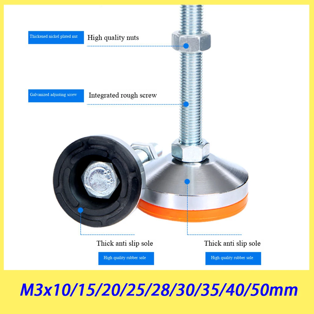 1Pcs Carbon Steel Heavy-Duty Adjustable Foot Screw Dia 40-80mm D40-D80 Fixed Machine Load-Bearing Base M8 M30 Leveling Feet Pad