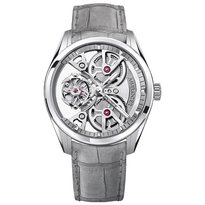 AGELOCER Free-sprung Balance Manta Tourbillon Watch Men's Vogue Luxury Skeleton Manual Mechanical Watch Birthday Gift for Men image 3