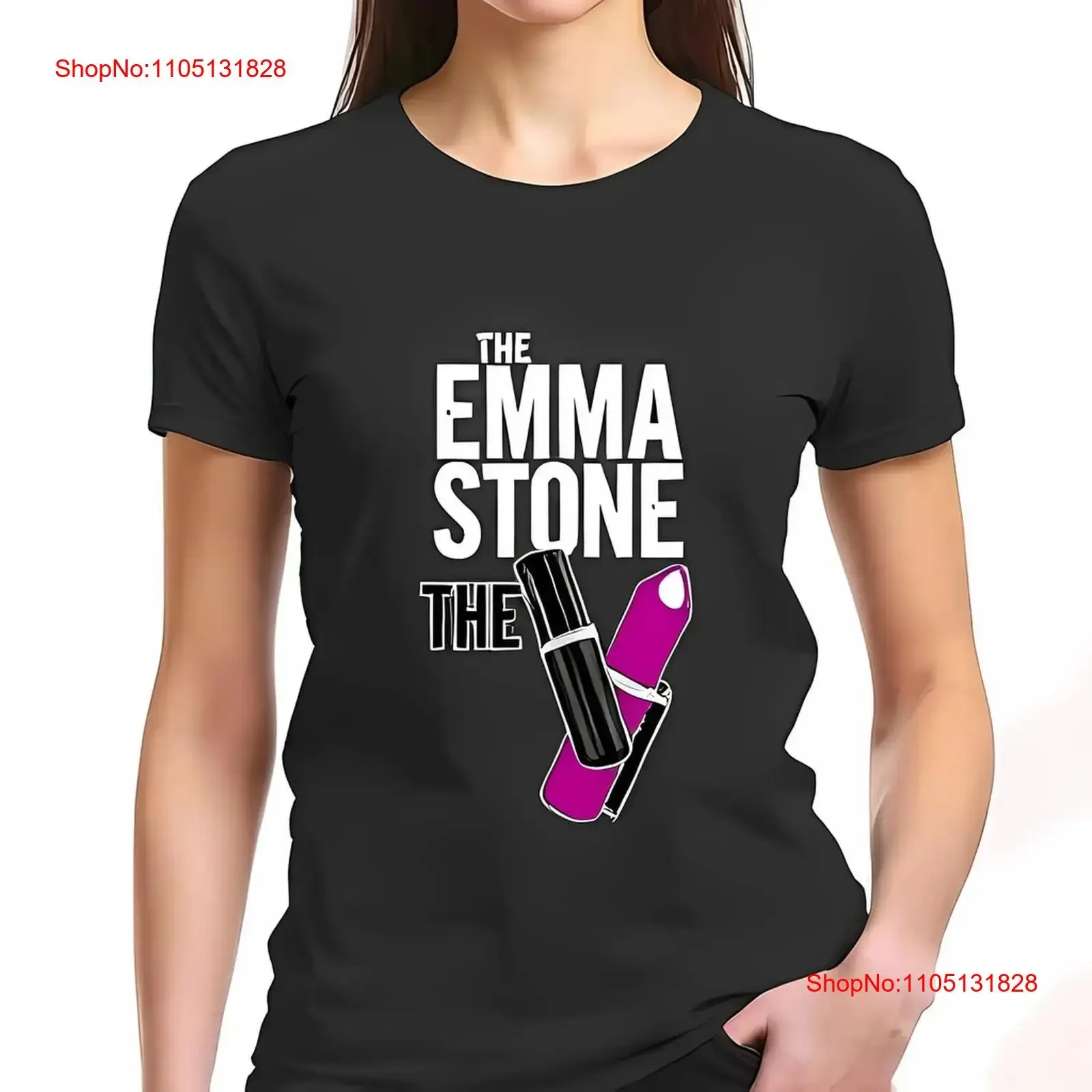 إيما ستون أزياء تي شيرت للنساء جريئة نص أبيض أنيق جميع القطن خمر غسلها للجنسين أوم تنوعا لينة الشارع الشهير #1