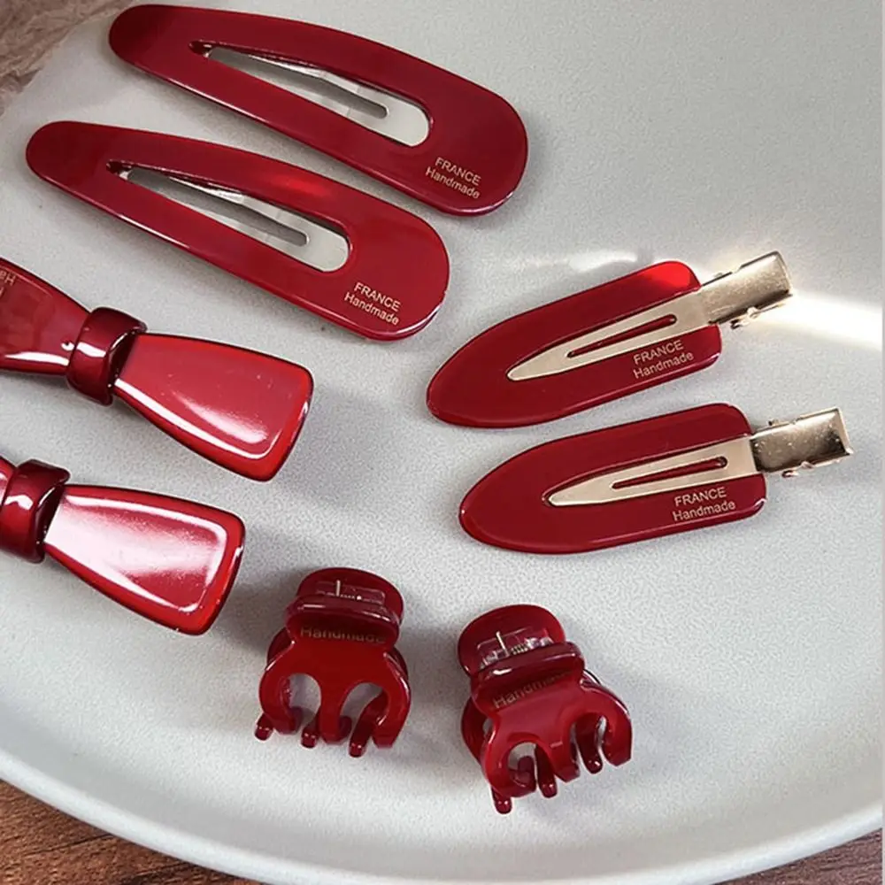 

Bang Hairpin Bowknot Acetic Hair Clip Small Gold Label Droplet BB clip Women Hair Accessories New Year Headwear Pumpkin Clamps