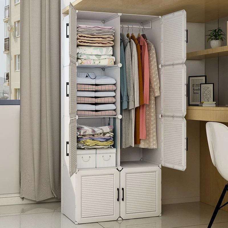 Simplicity Household Bedroom Dustproof Clothes Cabinets For Plastic Assemble Storage Rack Foldable Multilayer Wardrobe Furniture