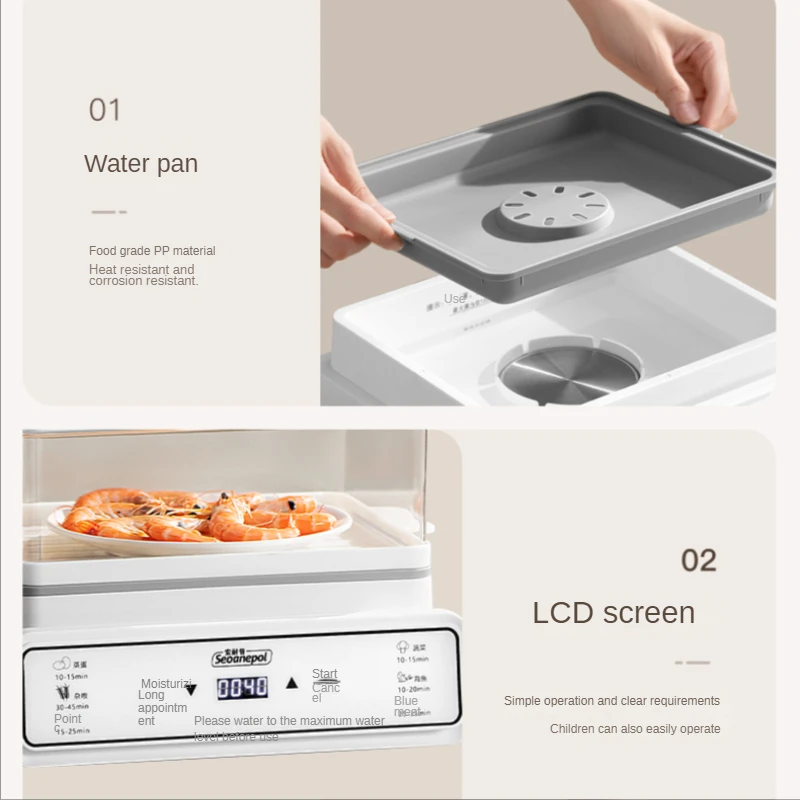 Nồi Hấp Điện Đa Chức Năng Hộ Gia Đình Ba Lớp Nấu Ăn Và Hầm Tích Hợp Hộp Ăn Sáng Máy